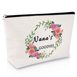 Mothers Day Gift for Nana Cosmetic Bag Nana Birthday Gifts Makeup Bag Grandma Gift Granddaughter Birthday Gifts Travel Cosmetic Bag Christmas Thank You Gift for Nana Travel Cosmetic Pouch