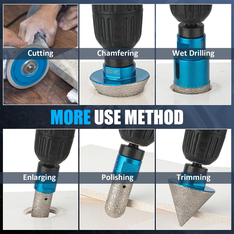 Diamond Tile Hole Saw Kit - 14 PCS Set Including