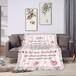 Chicnix Geschenke für Oma, Kuscheldecke Flauschig Geschenkideen zum Muttertag Weihnachten, Geburtstagsgeschenk für Beste Oma Geschenke Von Enkel Flanelldecke 130x150cm