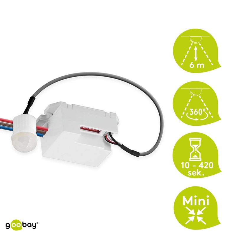 goobay 96006 Mini Infrared Motion Sensor Indoor - Small Design