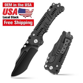 Outdoor 420J2 Stainless Steel Folding Knife Tactical Survival Knives Edc Nylon Fiber Reinforced Hunting Pocket Knifecolor: AT-1-G, blade length: 96mm, blade width: 38mm, type: Pocket Knife