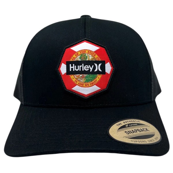Hurley Men's Trucker Hat Florida Mesh Snapback Cap in Black