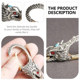 BESPORTBLE Dragon Head Keychain Vintage Feng Shui Chinese Dragon Bead Key Ring Good Luck Key Holder Car Purse Bag Charm Pendent for Safely Wealth Porsperity Success