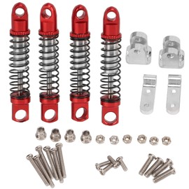 4 Set Metal Front Rear Shock Absorber Damper for WPL D12 1/10 RC Car Upgrades Parts Lightweight And Compact, Easy To Install And Use Convenient And Practical (Red)