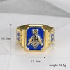 Blue Masonic Freemason Ring, Blue Lodge Masonic Ring for Men,