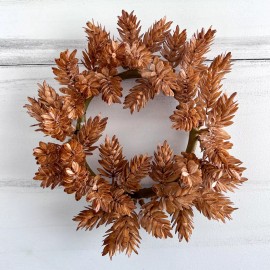 Unbranded Hops Candle Ring / Mini Wreath 4.5" Inner Diameter Autumn Fall Floral Tan