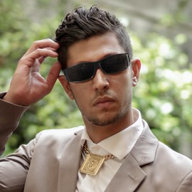 GEGURI Fit Over Glasses Sunglasses Polarized for Men & Women, Stylish Wrap Around Design Sun Glasses UV400 Protection