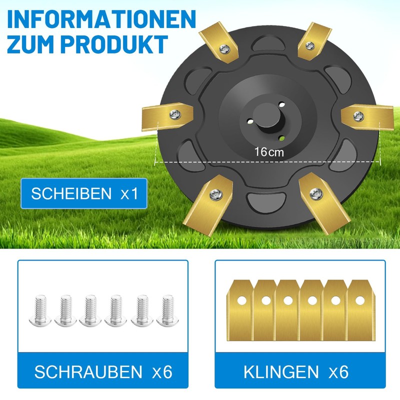 Blade Disc + 6 Replacement Blades Compatible with Segway Navimow