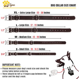 ADITYNA Heavy Duty Leather Dog Collar for Large Dogs - Soft and Strong Leather Collar for Walking, Training, Hunting, and Running (Large: Fit 17" - 23" Neck, Brown)