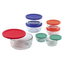 Pyrex 1081886 14pc. Storage Set w/Colored Free Lids