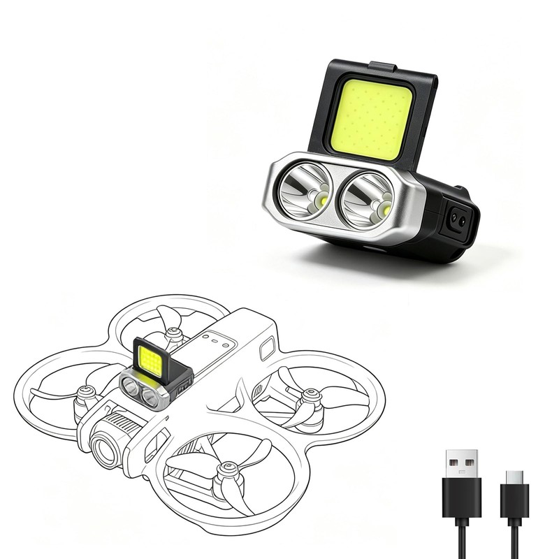 Universal Drone LED Searchlight,Night Flight Safety Warning Light Spotlight
