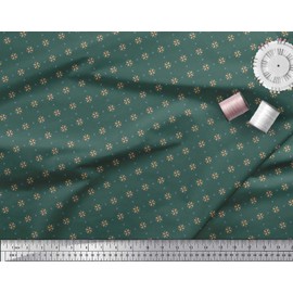 Soimoi Poly Georgette Fabric Dot & Floral Small Print Sewing Fabric metre 42 Inch Wide