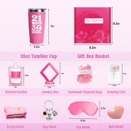 70th Birthday Gifts for Women, Happy 1954 Birthday Gifts Set for Woman Mom Wife Best Friends Grandma, Funny 70 Year Old Gift Basket Box for Women, Unique Wine Tumbler Bday Gift Ideas