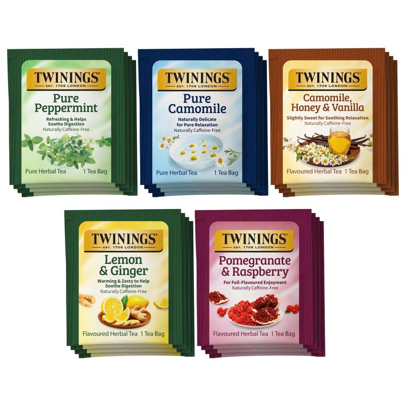 Twinings Herbal Tea Variety Pack 20 Count 6 Packs Assorted