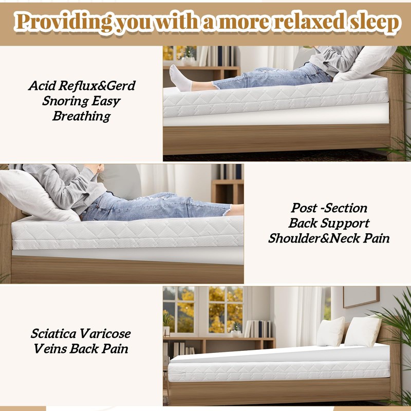 Cinnvoice Mattress Wedge, 7 Inch Size Full Incline Wedge for