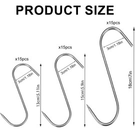 Hook Size Butcher Hook Set – Premium Smoking Hooks for Trout and Meat, Made of High-Quality Stainless Steel