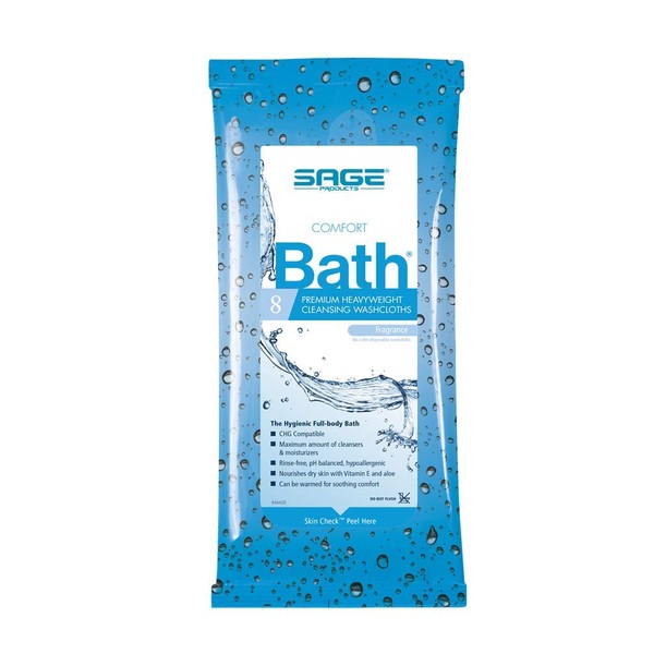 Comfort Bath 7900 Bath Wipe Soft Pack Aloe Clean Scent Pack of 8