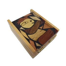 Handmade Foldable Portable Wooden Stand Coffee Maker - CHORREADOR DE CAFE - Made with Resin and Central America Wood by a Craftsman in Costa Rica. Sloth and Hummingbird Design. Includes Cloth Filter.