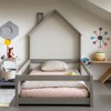 PVWIIK Twin Size Floor Bed with Fence for Kids Boys
