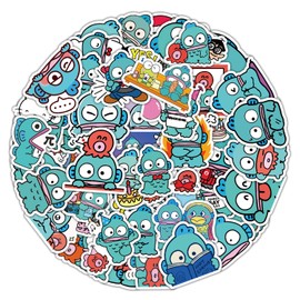 50 Pieces Hangyodon Cartoon Vinyl Stickers for Water Bottles Laptop Computer Skateboard Cute Sticker Gift for Kids Teens Waterproof