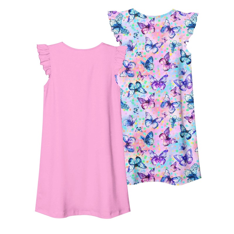 UNIFACO Girls Night Gowns Size 5-6 Butterfly Fairy Nightdress Flutter
