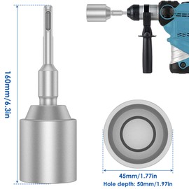 SDS Plus T-Post Ground Rod Driver,Ground Rod Driver Tool, Heavy Duty Forged Steel Drill Bit Driver, Durable Hammer Drill Rod Converter for Rotary Hammer Drill Ground Rods (1.77inch)