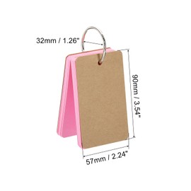 PATIKIL Blank Index Cards with Ring, 150Pcs Colored Blank Flash Card 3.5" x 2" Note Card Study Card for Memory Learning Studying Office Supplies, Pink