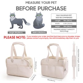 Dog Carriers for Small Dogs, Soft Sided Folding Small Dog Carrier for Dogs Medium Cats Puppies up to 13 Lbs, Washable Breathable Puppy Carrie Carrier for Outdoor Travel (Small Beige)