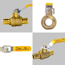 AB 5-Packs 3/4 Inch X 3/4 Inch PEX Brass Full Port Inline Ball Valve, Inline Lever Handle-Water Valve Shut Off, UPC Certified