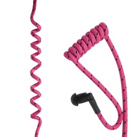 JUYODE Replacement Braided Nylon Surveillance Acoustic Coil Tube for Radio Earpiece Moisture Resistant Fiber Mesh Colorful Accessories (Rosered-1)