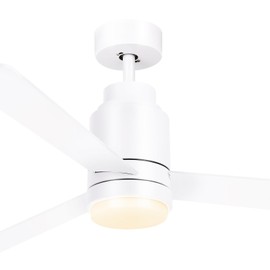 YITAHOME 52 Inch White Ceiling Fan with Light and Remote, App Control, Modern Smart Ceiling Fan Compatible with Alexa for Indoor Outdoor, Reversible Quiet Motor, Memory Function