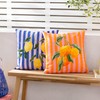 furn. Oranges Striped Outdoor Cushion Cover, 43 x 43 cm,