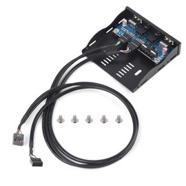 USB2.0 HDAUDIO Floppy Front Panel 3.5'' 9Pin to 2 USB2.0 Interface with Mic Audio