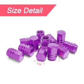 CGEAMDY Car Tire Valve Stem Caps, 12Pcs Tire Stem Valve Caps Wheel Valve Covers, Hexagon Shape Design Car Dustproof Tire Cap, Leak-Proof Air Protection fits Cars, Trucks, Bikes, Motorcycles (Purple)