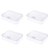 Globellapro 4PCS Square Transparent Plastic Organize,Small Storage Box with Lids,Empty