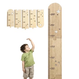 Wooden Height Chart for Children, Pack of 5 Height Chart for Children's Room, Wooden Wall Ruler, Children's Height Chart Wall Stickers, Suitable for Heights Approx. 50 to 200 cm, for Wall Decoration in Children's Room