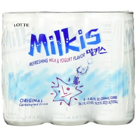 LOTTE Milkis Soda Beverage 8.5 Fluid Ounce (Pack of 6) Original