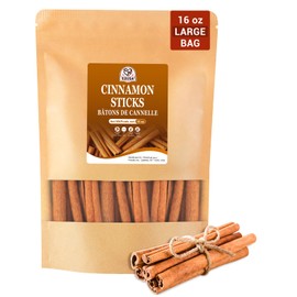 52USA Cinnamon Sticks, Cinnamon 16 oz (453g), Whole Cinnamon Sticks, 100% Raw, Kosher Certified, Gluten Free, Pure & Fresh Cinnamon, Perfect for Baking, Cooking & Beverages