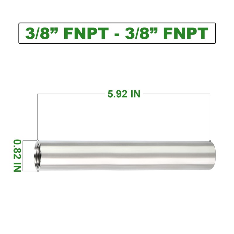 TAISHER 2PCS Stainless Steel Pipe Fittings, 3/8" NPT x 3/8"