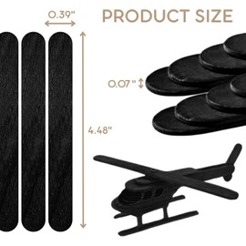 200PCS Wood Craft Sticks Black – Black Popsicle Sticks Flat 4,5 Inch Jumbo Popsicle for Crafts Wooden Flat Rods Jumbo for DIY Food Grade