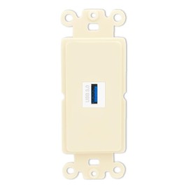 RiteAV USB-3 Wall Plate Rocker Module [Light Almond]
