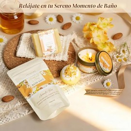 Regalos de cumpleaños para mujeres, leche de almendras y miel, cestas de regalo de spa relajantes para mujeres, regalos de cuidado personal, juego de 