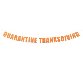 Quarantine Thanksgiving Banner - Virtual Thanksgiving Party Decorations, Quarantine Friendsgiving Banner, 2020 Thanksgiving Decor | String It Banners (Orange Metallic)