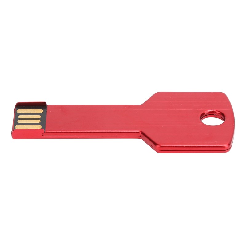 Red USB Flash Drive Aluminum Alloy Key Shape Memory U