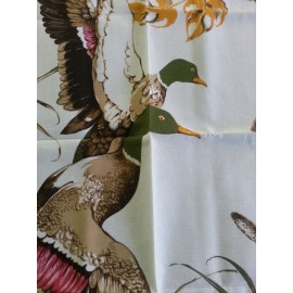 Martinetta of Italy Mallard duck cotton print tablecloth runner hand towel New Great Gift