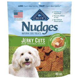 Blue Buffalo Nudges Chicken Jerky Cuts Dog Treats 40 oz Natural Flavor.