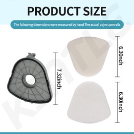 Vacuum Dust Bucket Cover W/Replacement Filter for Shark Navigator Lift Away V-acuum Models NV350 NV351 NV352 NV356E S2 NV360 NV355 NV356 NV357 NV358 NV353, Replace 115FFJ Vacuum Accessories