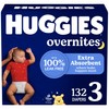 Huggies Size 3 Overnites Baby Diapers: Overnight Diapers, Size 3 (16-28 lbs), 132 Ct (2 Packs of 66), Packaging May Vary