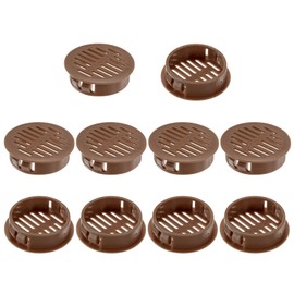 M METERXITY 10-Pack Round Soffit Vents, 35mm/1.4 Inch Plastic Air Vents Grille Circular Soffit Vents Cover for Bathroom Home/Office/Kitchen/Cabinet/Wardrobe [Brown]