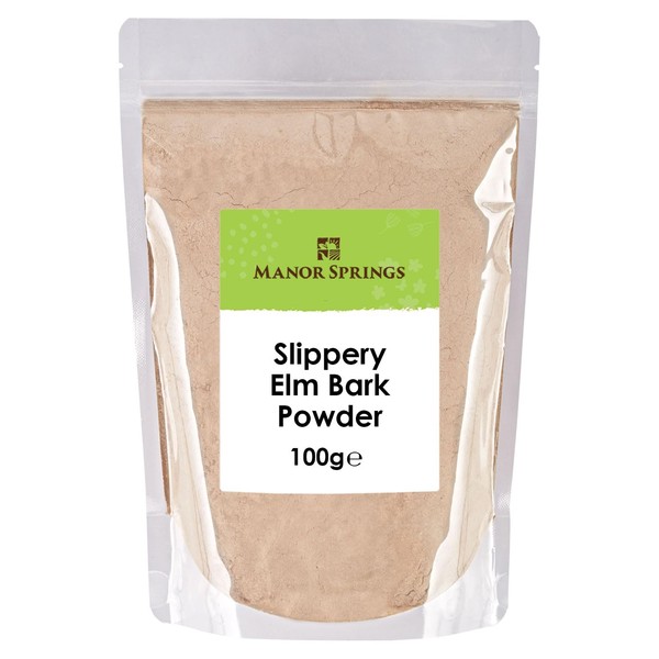 Slippery Elm Bark Powder 100g by Manor Springs, Soothes Digestion